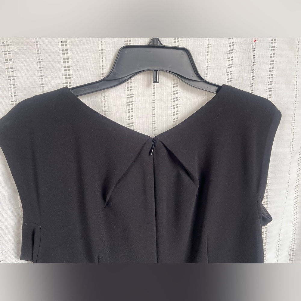 Tahari ASL Black Sheath Midi Dress Size 10P EUC - Picture 6 of 13